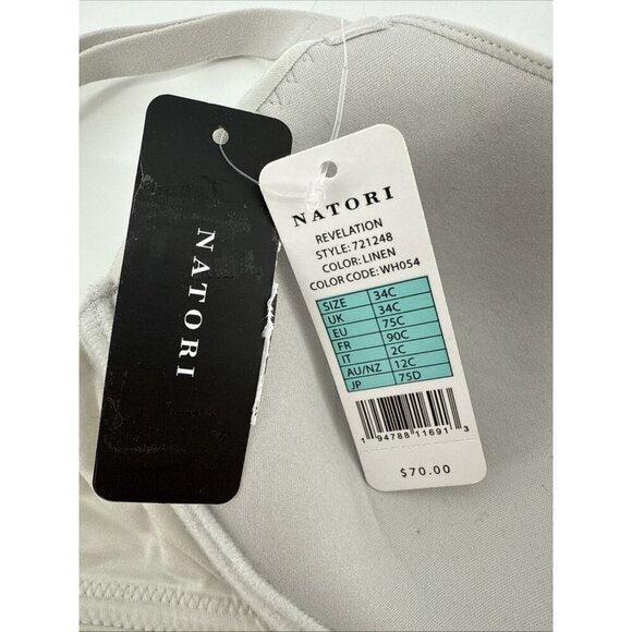 Natori Size 34C Revelation T-Shirt Bra In Linen 721248 Underwire Padded - Picture 8 of 8